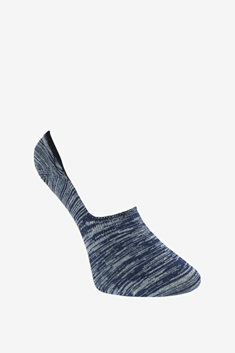 Desenli Tekli Babet Gri-Lacivert Çorap resmi