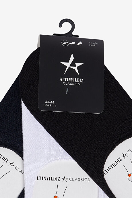 3'lü Bambulu Sneaker Siyah-Lacivert-Beyaz Çorap resmi