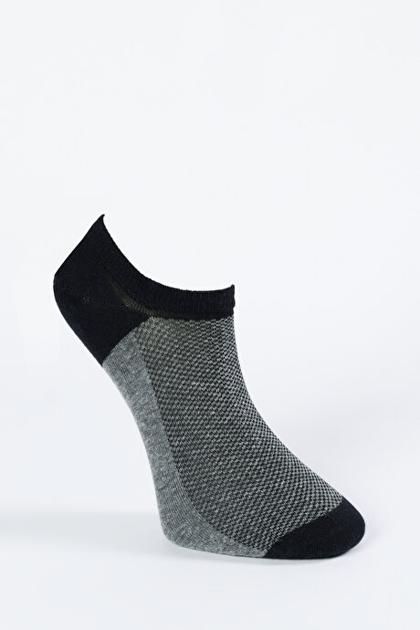 Tekli Bambulu Sneaker Siyah-Gri Çorap resmi