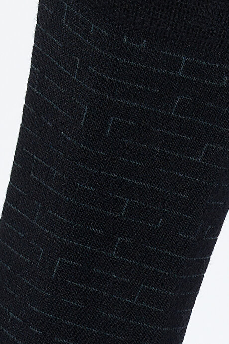 Desenli Tekli Siyah Çorap resmi