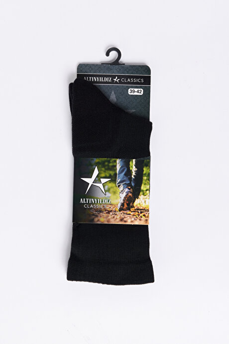 Desenli Bambulu Termal Soket Siyah-Gri Çorap resmi