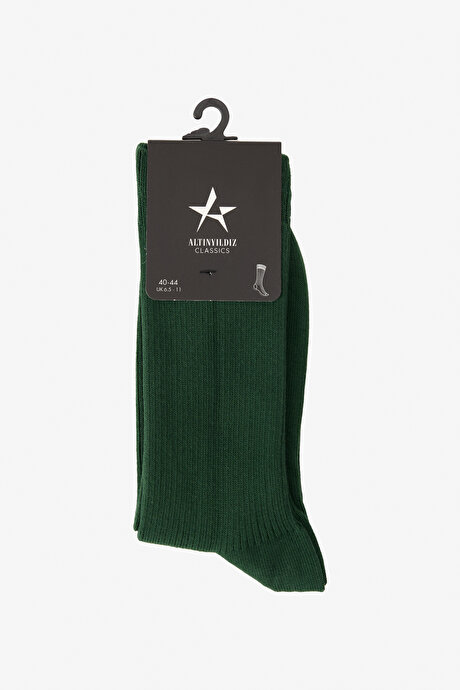 Tekli Fitilli Koyu Yeşil Çorap resmi