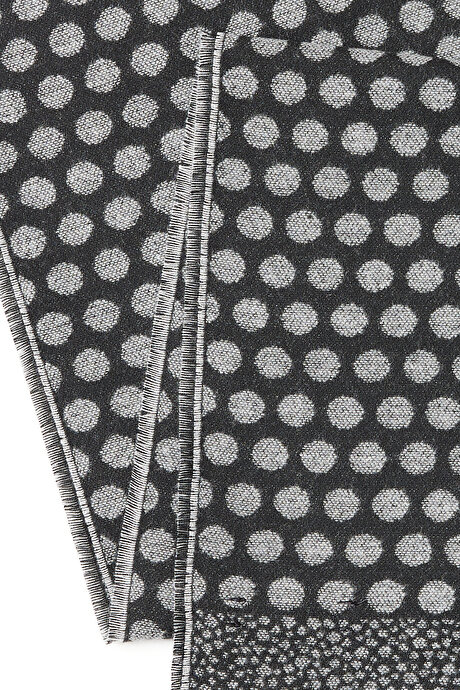 Desenli Kravat-Mendil Set Gri-Siyah Atkı resmi