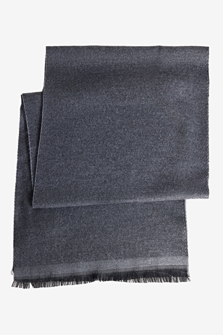 Desenli Sıcak Tutan Antrasit-Gri Atkı resmi