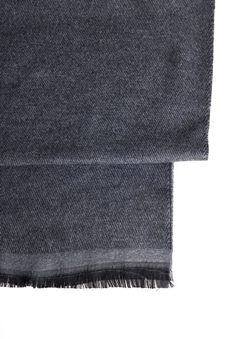 Desenli Sıcak Tutan Antrasit-Gri Atkı resmi