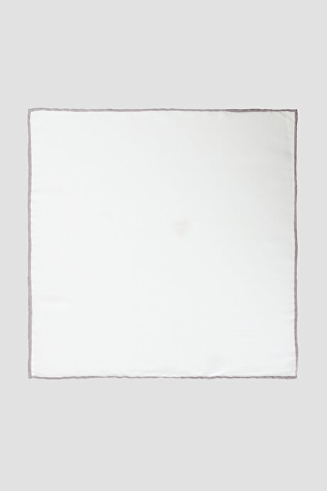 Desenli Beyaz-Gri Beyaz-Gri Mendil resmi