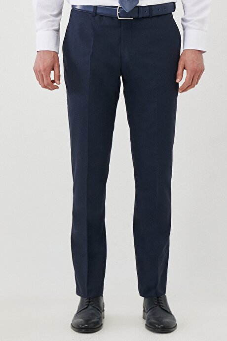 Su Geçirmez Regular Fit Geniş Kesim Mono Yaka Nano Lacivert Takım Elbise resmi