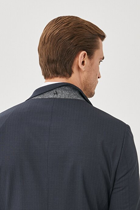 Ekstra Slim Fit Dar Kesim Pötikareli Antrasit Takım Elbise resmi