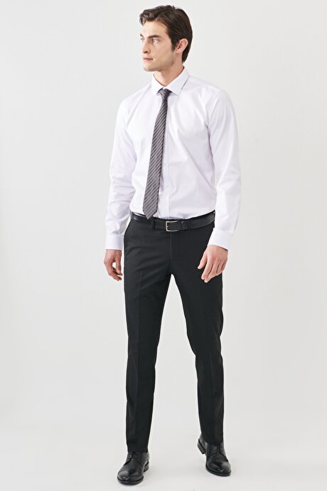 Ekstra Slim Fit Mono Yaka Düz Siyah Takım Elbise resmi