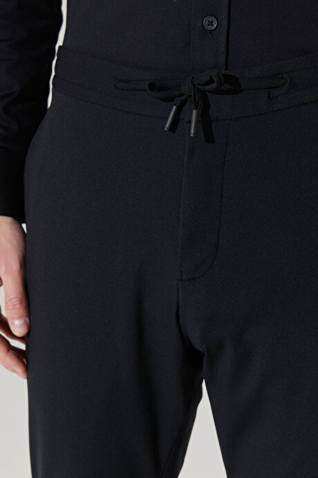 Slim Fit Dar Kesim İtalyan Kumaş Ekstra Rahat Tüylenme Yapmayan Mono Yaka Siyah Takım Elbise resmi