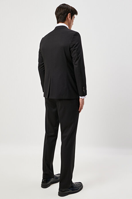 Regular Fit Geniş Kesim Mono Yaka Siyah Takım Elbise resmi