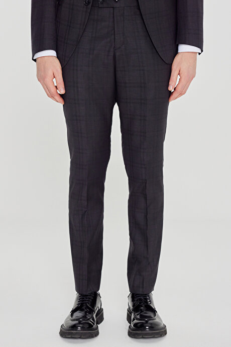 Filafil Slim Fit Mono Yaka Kapak Cepli Antrasit Takım Elbise resmi