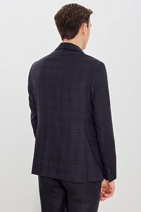 Filafil Slim Fit Mono Yaka Kapak Cepli Antrasit Takım Elbise resmi