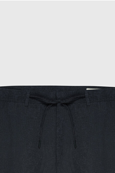 Slim Fit Dar Kesim Mono Yaka Çizgili Antrasit Takım Elbise resmi