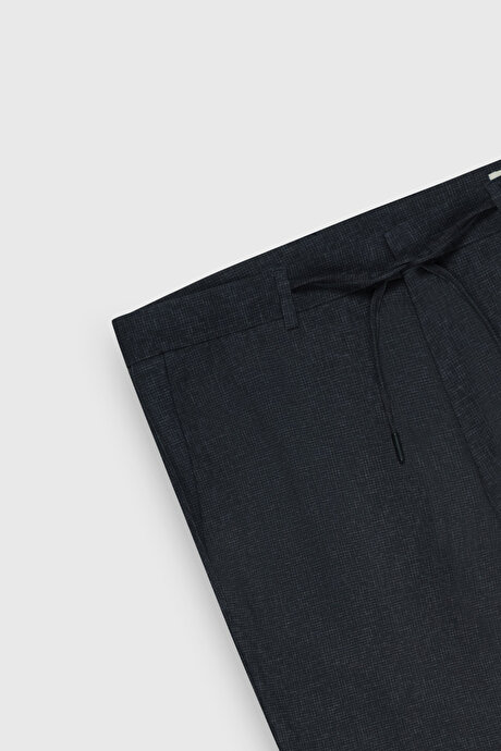 Slim Fit Dar Kesim Mono Yaka Çizgili Antrasit Takım Elbise resmi