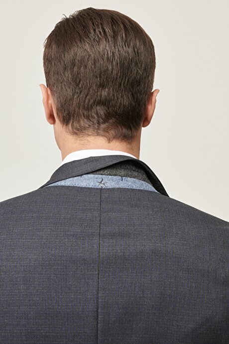 Lacivert-Gri Yelekli Takım Elbise resmi