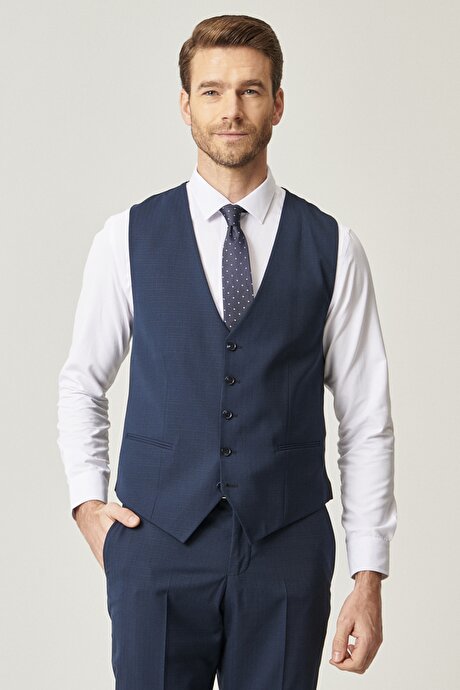 Lacivert Yelekli Takım Elbise resmi