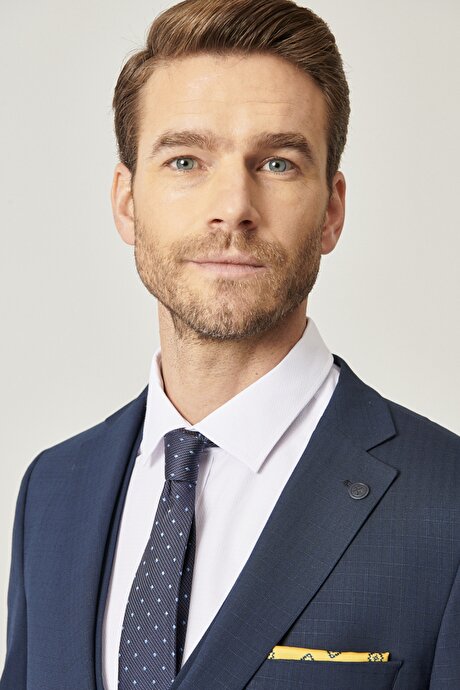 Lacivert Yelekli Takım Elbise resmi