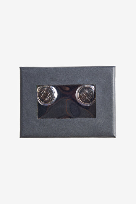 Metal Gri-Siyah Kol Düğmesi resmi