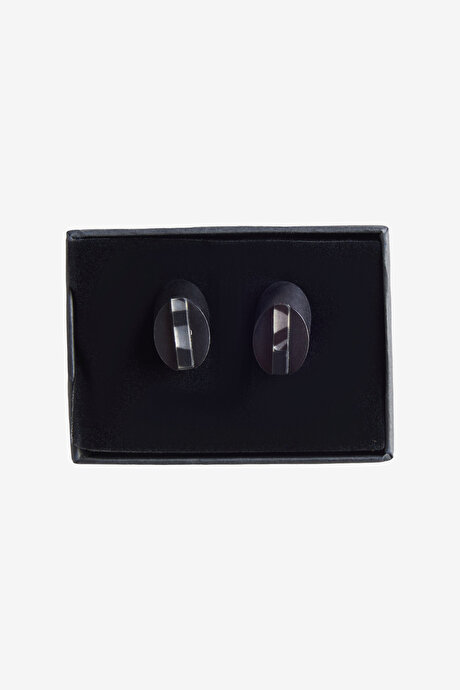 Metal Siyah-Beyaz Kol Düğmesi resmi