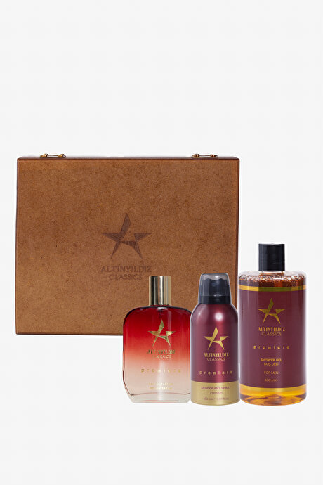 EDP Premiere Parfüm(100 ML)-Deodorant (150 ML)-Duş Jeli (400 ML)Aksesuar Bordo Set resmi