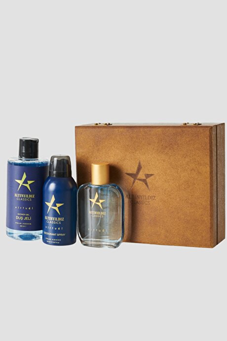 EDP Virtuel Parfüm (100 ML)-Deodorant (150 ML) -Duş Jeli (400 ML) Aksesuar Lacivert Set resmi