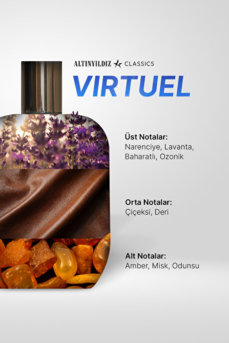 EDP Virtuel Parfüm (100 ML)-Deodorant (150 ML) -Duş Jeli (400 ML) Aksesuar Lacivert Set resmi