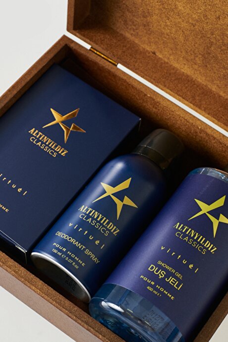 EDP Virtuel Parfüm (100 ML)-Deodorant (150 ML) -Duş Jeli (400 ML) Aksesuar Lacivert Set resmi