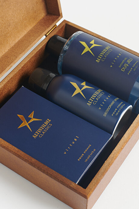 EDP Virtuel Parfüm (100 ML)-Deodorant (150 ML) -Duş Jeli (400 ML) Aksesuar Lacivert Set resmi