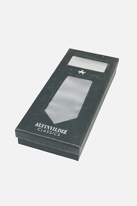 Kravat-Mendil Gri-Kahverengi Set resmi