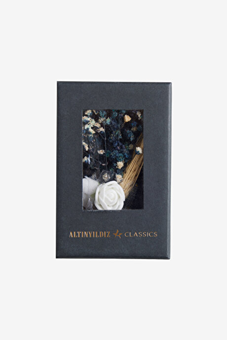 Desenli Lacivert-Bej Yaka Çiçeği resmi