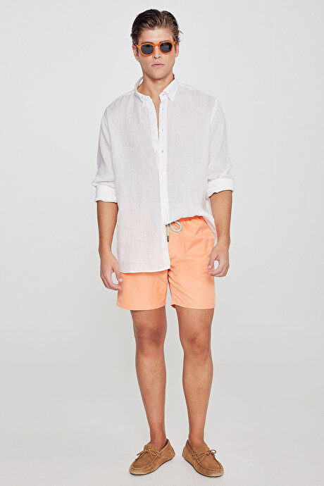 Standart Fit Normal Kesim Desenli Cepli Somon Mayo Deniz Şortu resmi