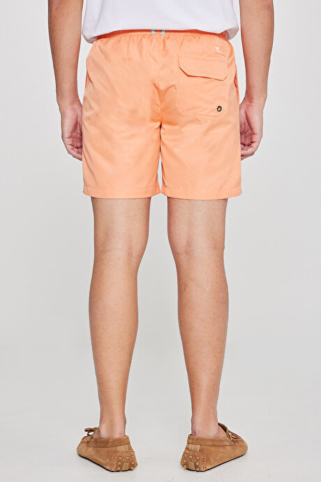 Standart Fit Normal Kesim Desenli Cepli Somon Mayo Deniz Şortu resmi