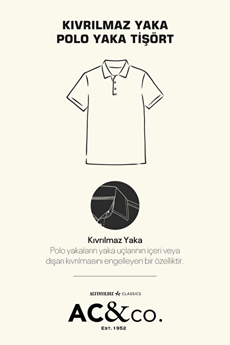 %100 Pamuk Kıvrılmaz Polo Yaka Slim Fit Dar Kesim Gri Melanj Tişört resmi