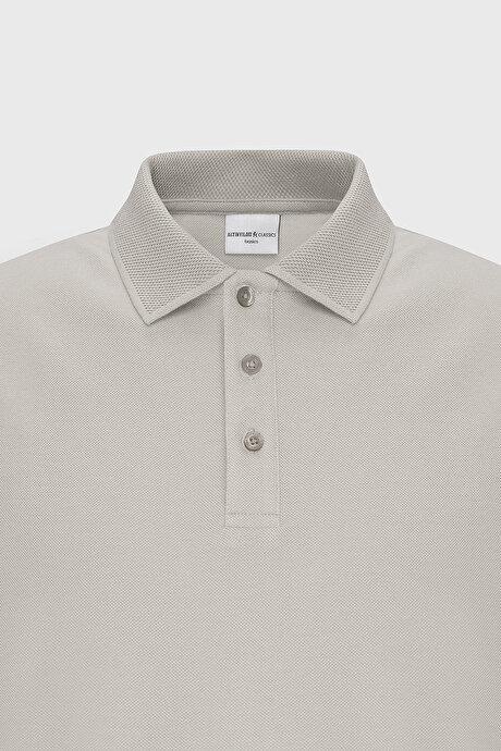 %100 Pamuk Kıvrılmaz Pike Polo Yaka Slim Fit Dar Kesim Safari Tişört resmi