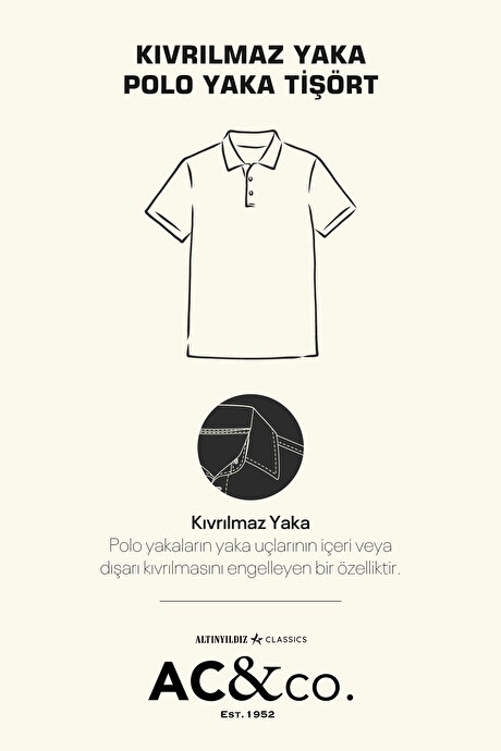 %100 Pamuk Kıvrılmaz Pike Polo Yaka Slim Fit Dar Kesim Sarı Tişört resmi