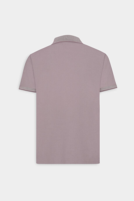 Slim Fit Dar Kesim Kıvrılmaz Polo Yaka Kısa Kollu Bordo Tişört resmi