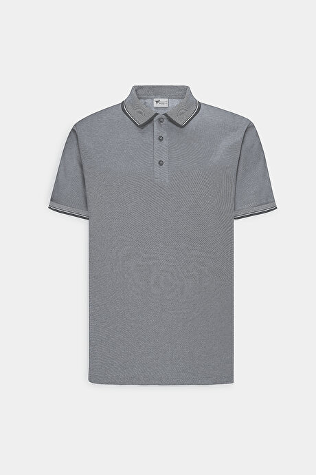 Slim Fit Dar Kesim Kıvrılmaz Polo Yaka Kısa Kollu Siyah Tişört resmi