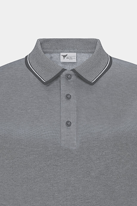 Slim Fit Dar Kesim Kıvrılmaz Polo Yaka Kısa Kollu Siyah Tişört resmi