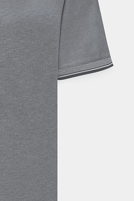 Slim Fit Dar Kesim Kıvrılmaz Polo Yaka Kısa Kollu Siyah Tişört resmi