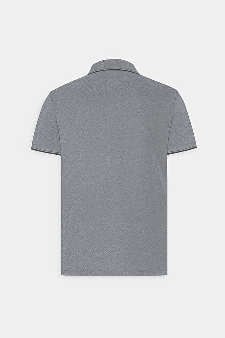 Slim Fit Dar Kesim Kıvrılmaz Polo Yaka Kısa Kollu Siyah Tişört resmi
