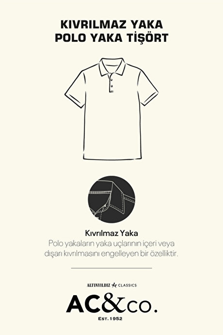 Slim Fit Dar Kesim Polo Yaka %100 Pamuk Bej Tişört resmi