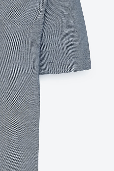 Slim Fit Dar Kesim Pamuklu Polo Yaka Lacivert Tişört resmi