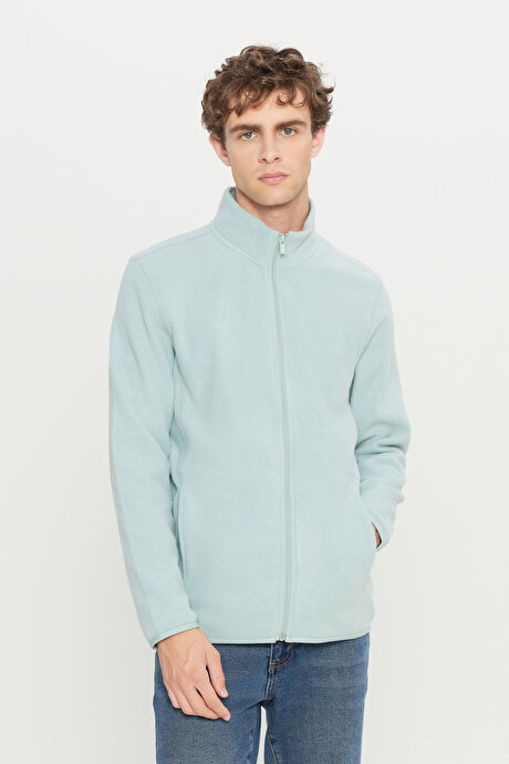 Anti-Pilling Tüylenme Yapmayan Standart Fit Bato Yaka Sweatshirt Ceket CAGLA Polar resmi