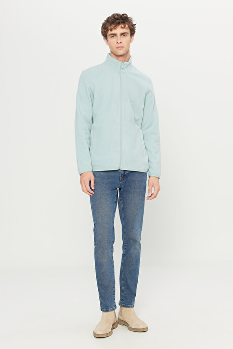 Anti-Pilling Tüylenme Yapmayan Standart Fit Bato Yaka Sweatshirt Ceket CAGLA Polar resmi