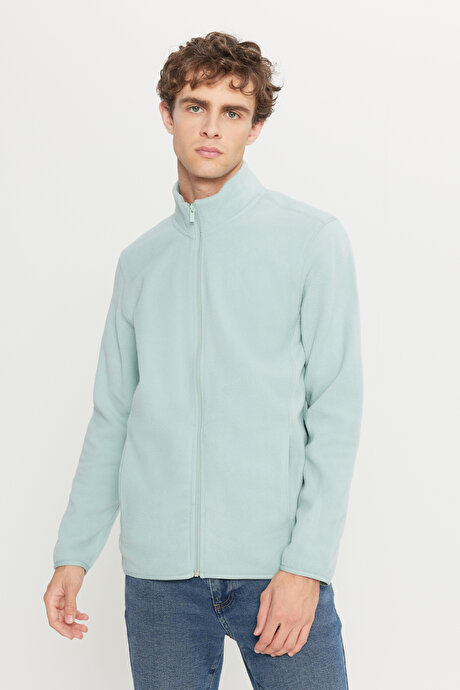 Anti-Pilling Tüylenme Yapmayan Standart Fit Bato Yaka Sweatshirt Ceket CAGLA Polar resmi