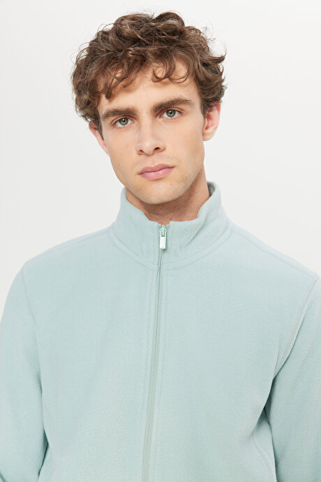 Anti-Pilling Tüylenme Yapmayan Standart Fit Bato Yaka Sweatshirt Ceket CAGLA Polar resmi