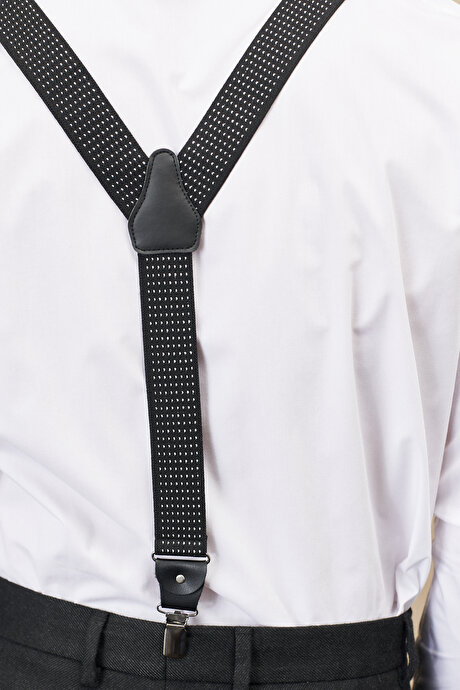 Desenli Siyah-Beyaz Pantolon Askısı resmi