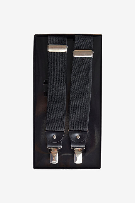Düz Klasik Siyah Pantolon Askısı resmi