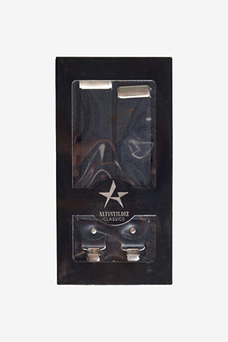 Düz Klasik Siyah Pantolon Askısı resmi